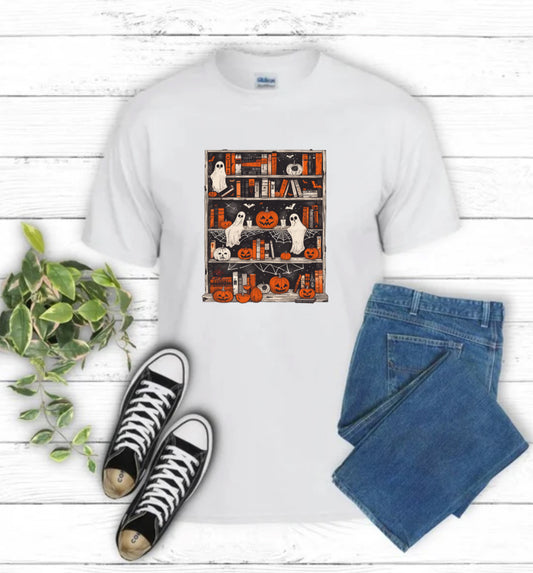 Fall- Spooky Bookshelf Sublimation Top