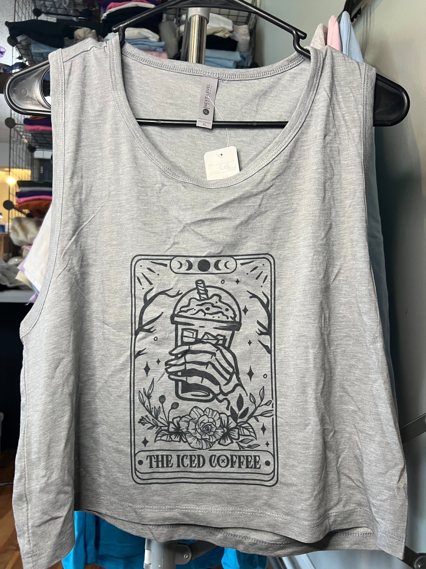 The Iced Coffee Crop Tank Grey XL